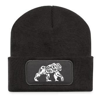Gorilla Tribal - Recycled Patch Beanie - dark grey - Front