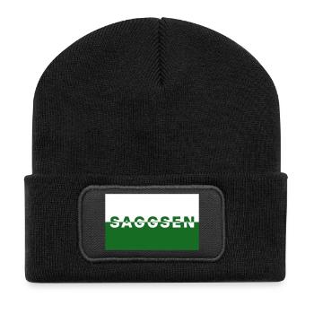 Saggsen / Saxe - Beanie recyclé à patch - noir - Devant