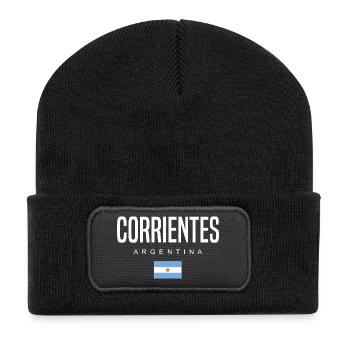 Corrientes Argentina Argentinian - Recycled Patch Beanie - black - Front