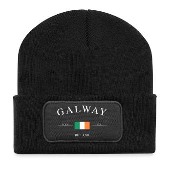 Galway Ireland – Holiday Souvenir &amp; Gift - Recycled Patch Beanie - black - Front