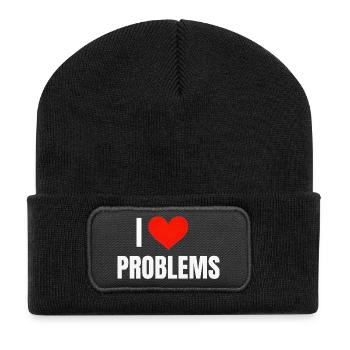 I ❤️ Problems - Recycled Patch Beanie - black - Front