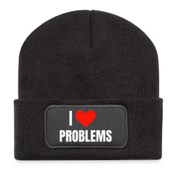 I ❤️ Probleme - Recycelte Patch Beanie - Dunkelgrau - Vorne