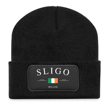 Sligo Irland – Urlaub Souvenir & Geschenk - Recycelte Patch Beanie - Schwarz - Vorne