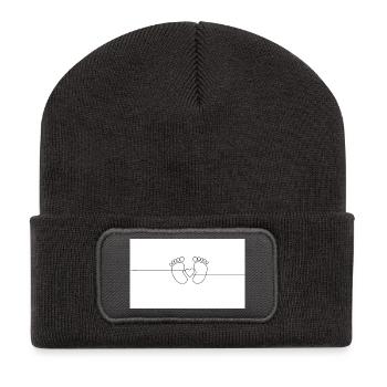Heartfelt footprints with heart detail - Recycled Patch Beanie - dark grey - Front