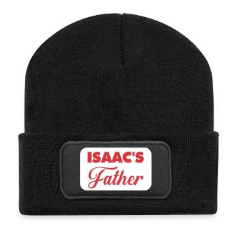 Feierliches Design für Isaacs Vater - Recycelte Patch Beanie - Schwarz - Vorne