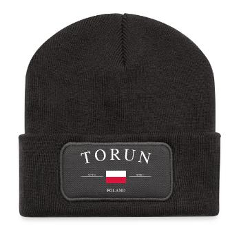 Toruń Poland – Holiday Souvenir & Gift - Recycled Patch Beanie - dark grey - Front