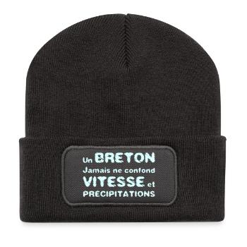 A BRETON DOES NOT CONFUSE SPEED WITH PRECIPITATION - Recycled Patch Beanie - dark grey - Front