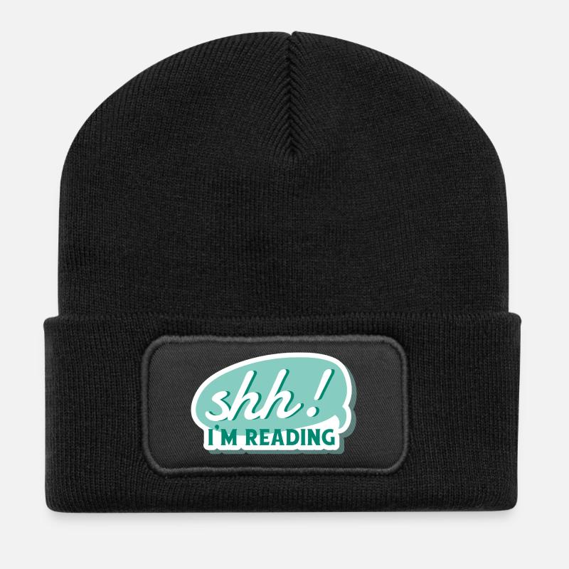 Shh! I'm Reading - Ruhe, ich lese - Buch, Bücher - Recycelte Patch Beanie - Schwarz