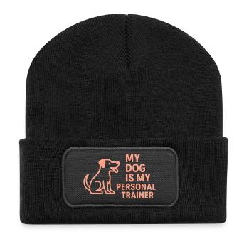 My dog is my personal trainer - Recycled Patch Beanie - black - Front