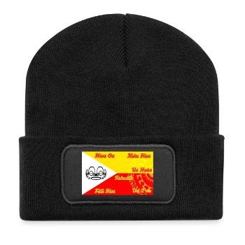 Drapeau marquisien - personnalisé  - Beanie recyclé à patch - noir - Devant