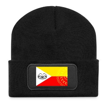 Drapeau marquisien - personnalisé 1 - Beanie recyclé à patch - noir - Devant