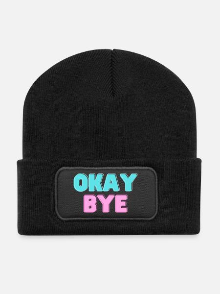 OKAY BYE - Recycled Patch Beanie - black