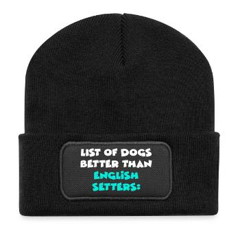 Setter anglais Setter Englischer Setter - Beanie recyclé à patch - noir - Devant