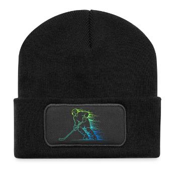Hockey sur glace Joueur de hockey sur glace Homme - Beanie recyclé à patch - noir - Devant