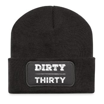 Dirty 30 30th Birthday - Recycled Patch Beanie - dark grey - Front