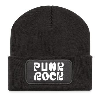 Punk Rock Audacieux Rétro Type - Beanie recyclé à patch - charbon - Devant