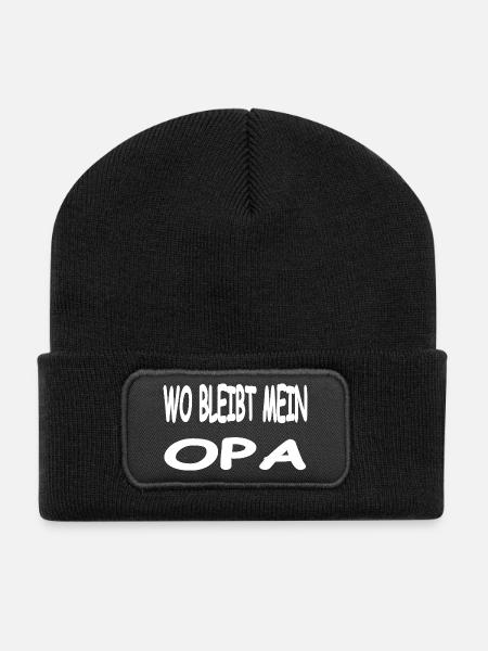 Opa - Recycelte Patch Beanie - Schwarz