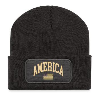 Drapeau camouflage de l’Amérique - Beanie recyclé à patch - charbon - Devant