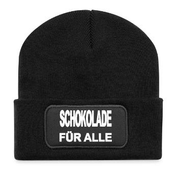 chocolat - Beanie recyclé à patch - noir - Devant