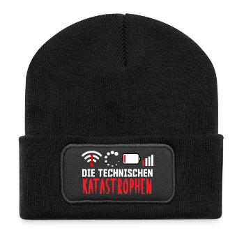 Nerd Computer THE TECHNICAL CATASTROPHES FUNNY - Recycled Patch Beanie - black - Front