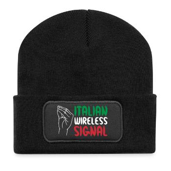 Signal sans fil italien Wi-Fi italien - Beanie recyclé à patch - noir - Devant