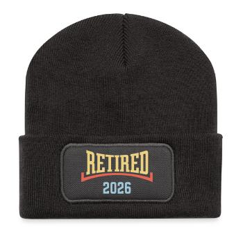 Retraité 2026 (Retraitée / Concave / 3C) - Beanie recyclé à patch - charbon - Devant