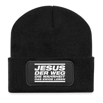 Jésus - La Voie, La Vérité, La Vie, - Beanie recyclé à patch - noir - Devant