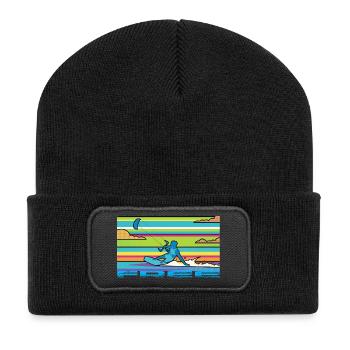 Le kitesurf - Beanie recyclé à patch - noir - Devant