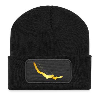 Goldküsten Gemeinden an Zürichsee Silhouette - Recycelte Patch Beanie - Schwarz - Vorne