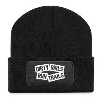 Dirty Girls laufen Trails - Recycelte Patch Beanie - Schwarz - Vorne