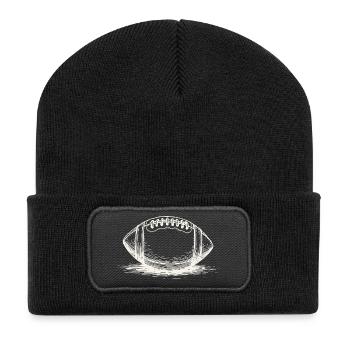 Vintage American Football Ball Sportsman - Recycled Patch Beanie - black - Front