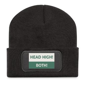 TÊTE HAUTE. LES DEUX. – Conception audacieuse - Beanie recyclé à patch - charbon - Devant