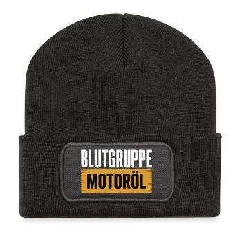 Groupe sanguin : conception du tournevis à huile moteur - Beanie recyclé à patch - charbon - Devant
