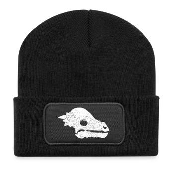 Pachycephalosaurus Fossil Skull - Recycled Patch Beanie - black - Front
