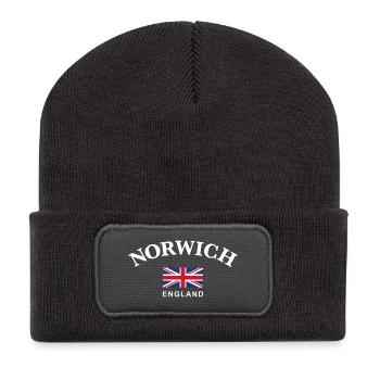 Norwich, England - Recycled Patch Beanie - dark grey - Front