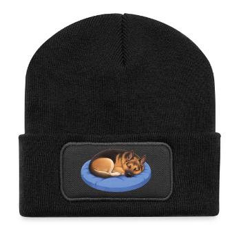 Berger allemand Détends-toi, détends-toi, ment - Beanie recyclé à patch - noir - Devant
