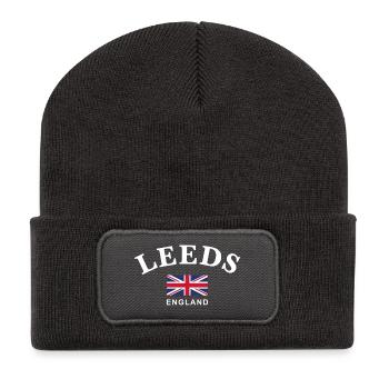Leeds, England - Recycled Patch Beanie - dark grey - Front