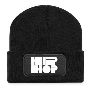 Hip Hop Block Typography - Recycled Patch Beanie - black - Front
