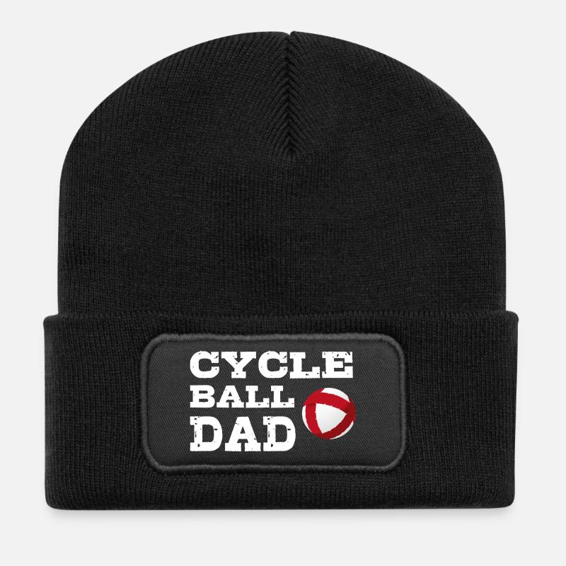 Radball, Dad, Radballer, Hallenradsport, Cycleball - Recycelte Patch Beanie - Schwarz
