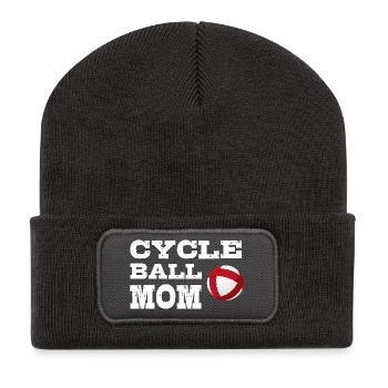 Radball, Radballer, Hallenradsport, Mom, Cycleball - Recycelte Patch Beanie - Dunkelgrau - Vorne