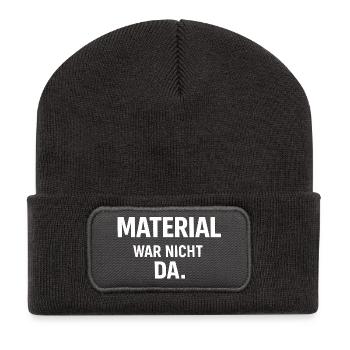Handwerker - Shirt - Material war nicht da.  - Recycelte Patch Beanie - Dunkelgrau - Vorne