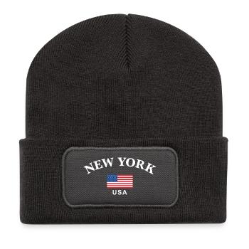 New York, USA - Recycled Patch Beanie - dark grey - Front