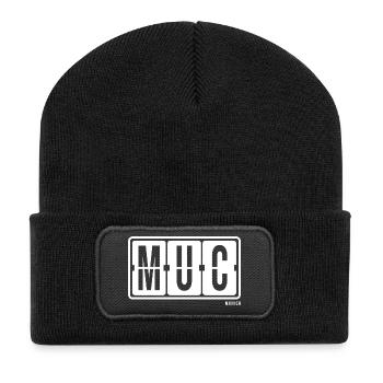 Munich MUC, City Pullover Hoodie Munic - Recycled Patch Beanie - black - Front