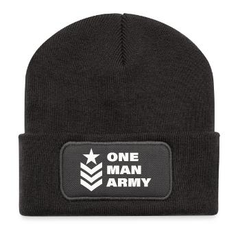 ONE MAN - Recycelte Patch Beanie - Dunkelgrau - Vorne