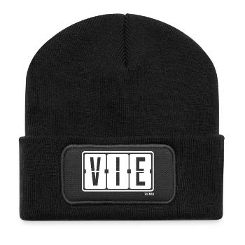 Wien VIE, City Souvenir Hoodie, Tasche,  Kappe - Recycelte Patch Beanie - Schwarz - Vorne