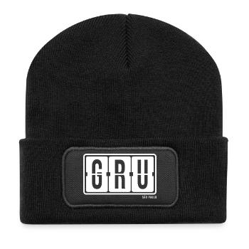 São Paulo GRU, sweat à capuche souvenir de la ville, sac, tasse - Beanie recyclé à patch - noir - Devant