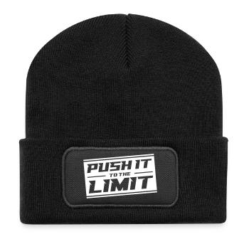 Push It To The Limit - Recycelte Patch Beanie - Schwarz - Vorne