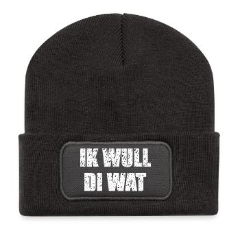 Drôle de dicton bas-allemand - Beanie recyclé à patch - charbon - Devant