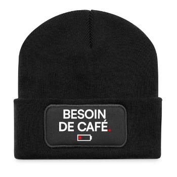 COFFEE NEED | Coffee Humor - Recycled Patch Beanie - black - Front