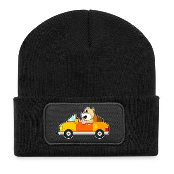 Hamster Auto - Recycelte Patch Beanie - Schwarz - Vorne
